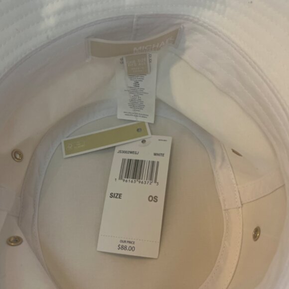 Michael Kors Bucket Hat, White, Size OS - Picture 4 of 4